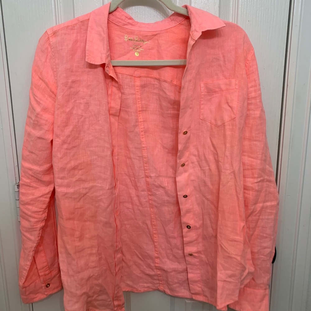 Lilly Pulitzer Pink Button Up